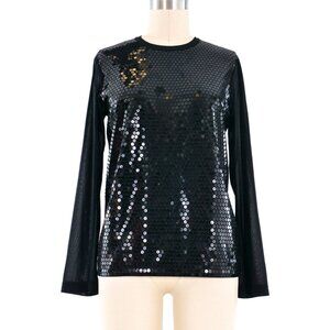💙💖 Junya Watanabe x Comme des Garcon Black Sequin Long Sleeve Blouse